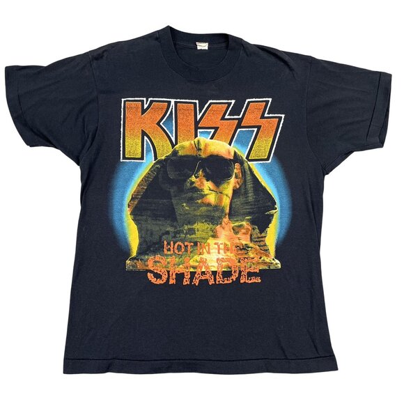 Vintage KISS 1990 Hot in the Shade Black T-Shirt Size Large - Picture 1 of 4